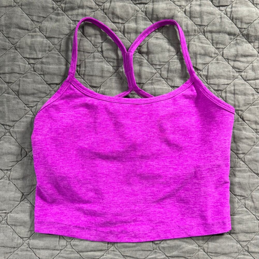 Beyond Yoga Spacedye™ Slim Racerback Cropped Tank in Vivid Plum Size Small